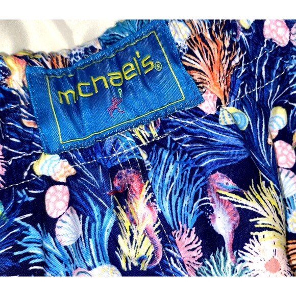Michael's Blue Coral Swim Trunks Mens Size XL 6” Inseam Mesh Lined - Picture 5 of 7